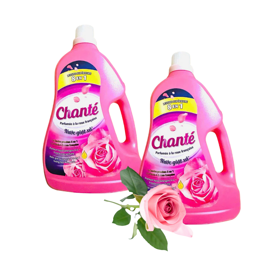 NG xả Chanté cao cấp 8in 1 hương hoa hồng pháp 4 chai 3,1kg 0